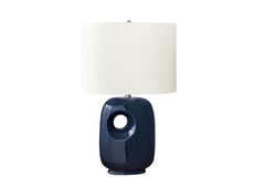 Lighting, 26"h, Table Lamp, Blue Ceramic, Ivory / Cream Shade, Contemporary, Modern