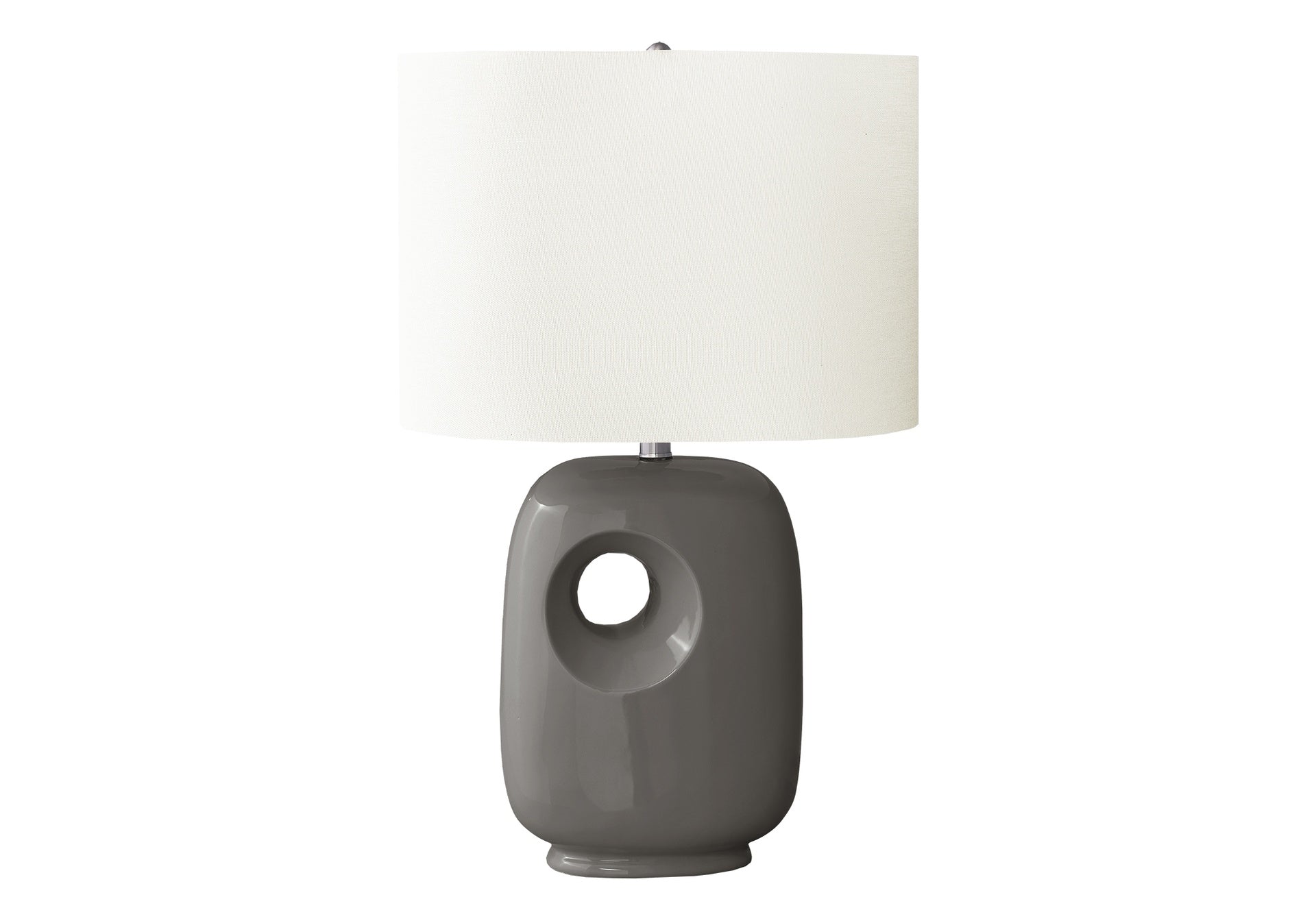 Lighting, 26"h, Table Lamp, Dark Grey Ceramic, Ivory / Cream Shade, Contemporary