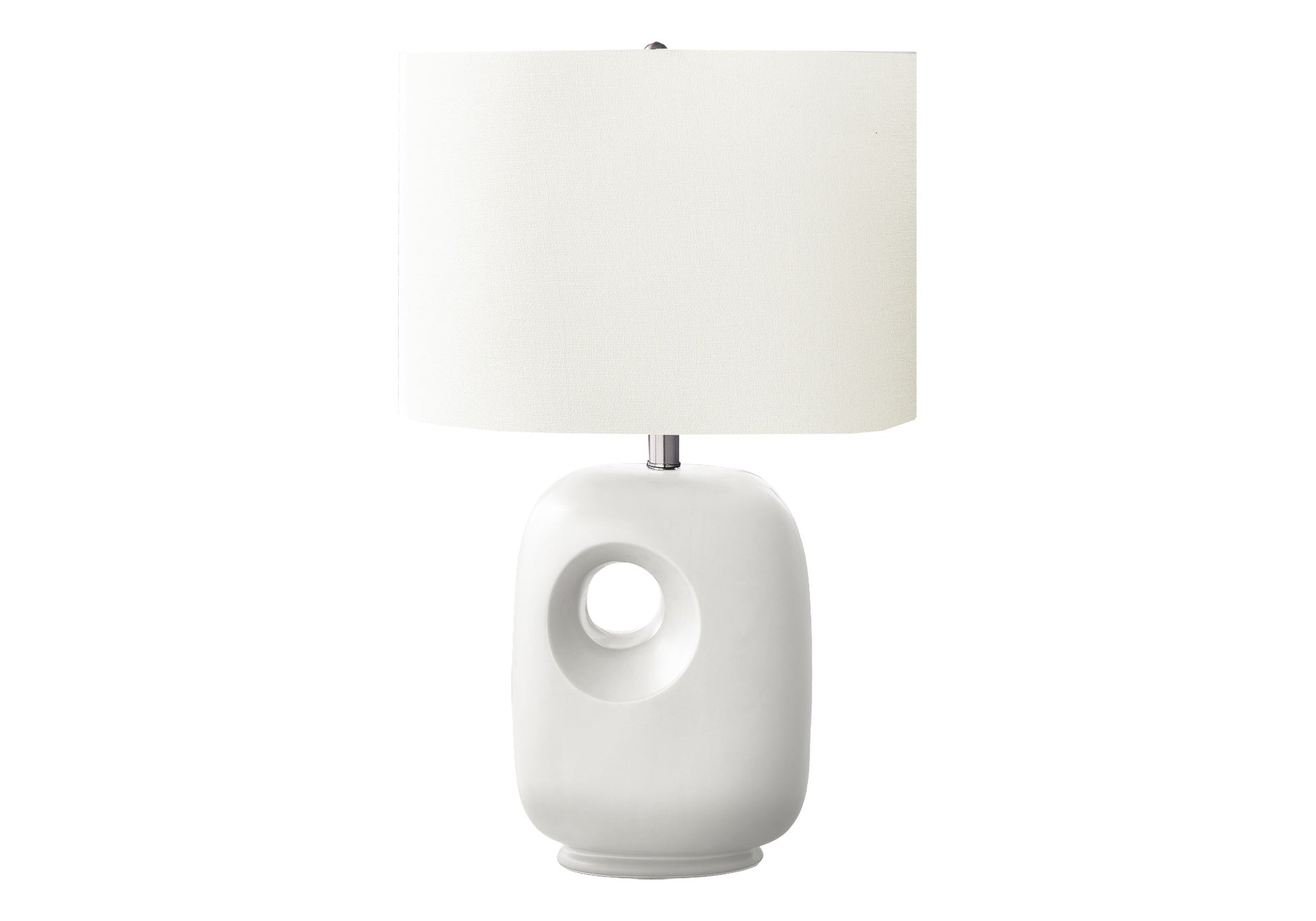 Lighting, 26"h, Table Lamp, White Ceramic, Ivory / Cream Shade, Contemporary, Modern
