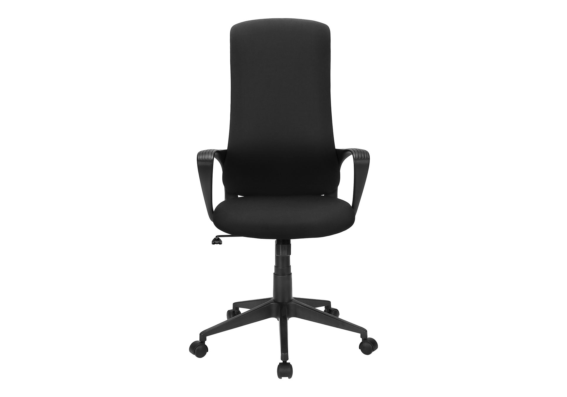 Office Chair, Adjustable Height, Armrests, Swivel, Ergonomic, Work, Black Fabric, Black Metal, Contemporary, Modern