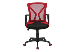 Office Chair, Adjustable Height, Swivel, Ergonomic, Armrests, Computer Desk, Work, Red Mesh, Black Metal, Contemporary, Modern
