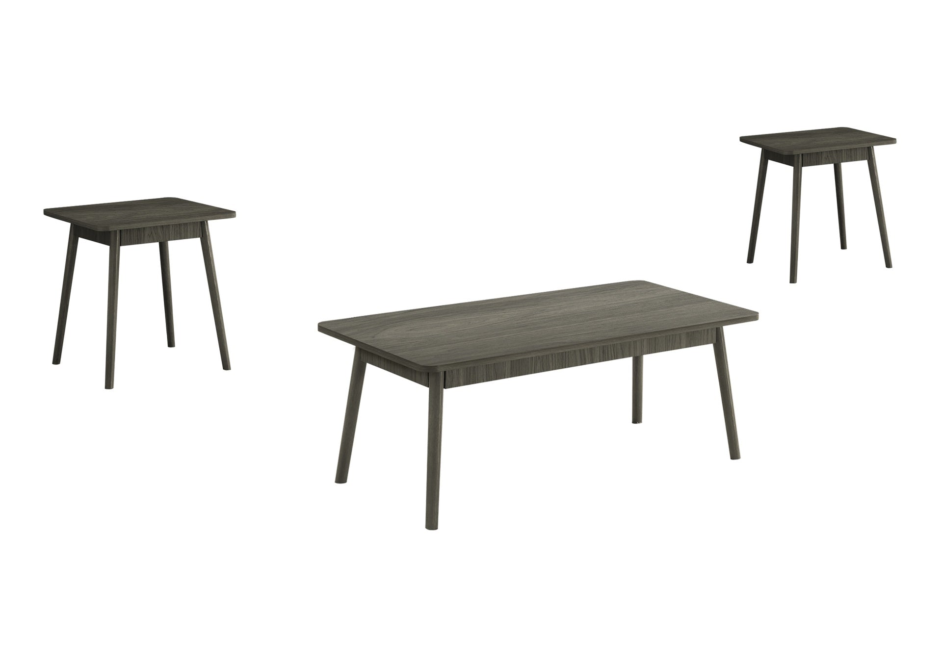 Table Set, 3pcs Set, Coffee, End, Side, Accent, Living Room, Grey Laminate, Mid Century, Modern