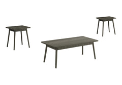 Table Set, 3pcs Set, Coffee, End, Side, Accent, Living Room, Grey Laminate, Mid Century, Modern