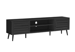 Tv Stand, 72 Inch, Console, Media Entertainment Center, Storage Cabinet, Living Room, Bedroom, Black Laminate, Transitional