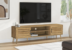 Tv Stand, 72 Inch, Console, Media Entertainment Center, Storage Cabinet, Living Room, Bedroom, Walnut Laminate, Transitional