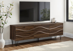 Tv Stand, 72 Inch, Console, Media Entertainment Center, Storage Cabinet, Storage Drawers, Bedroom, Living Room, Brown Laminate, Mid Century, Modern