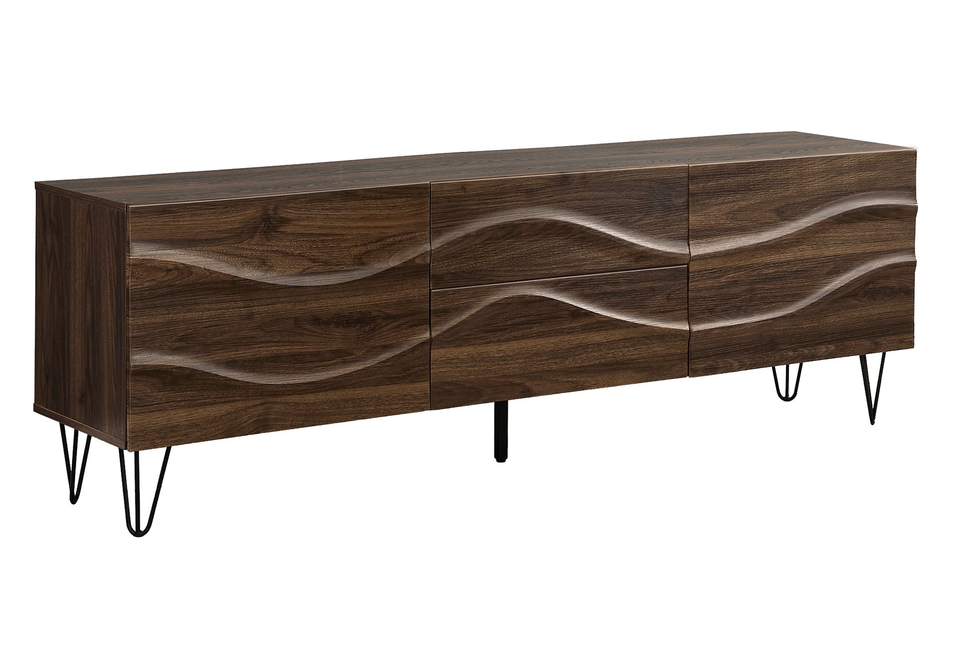 Tv Stand, 72 Inch, Console, Media Entertainment Center, Storage Cabinet, Storage Drawers, Bedroom, Living Room, Brown Laminate, Mid Century, Modern