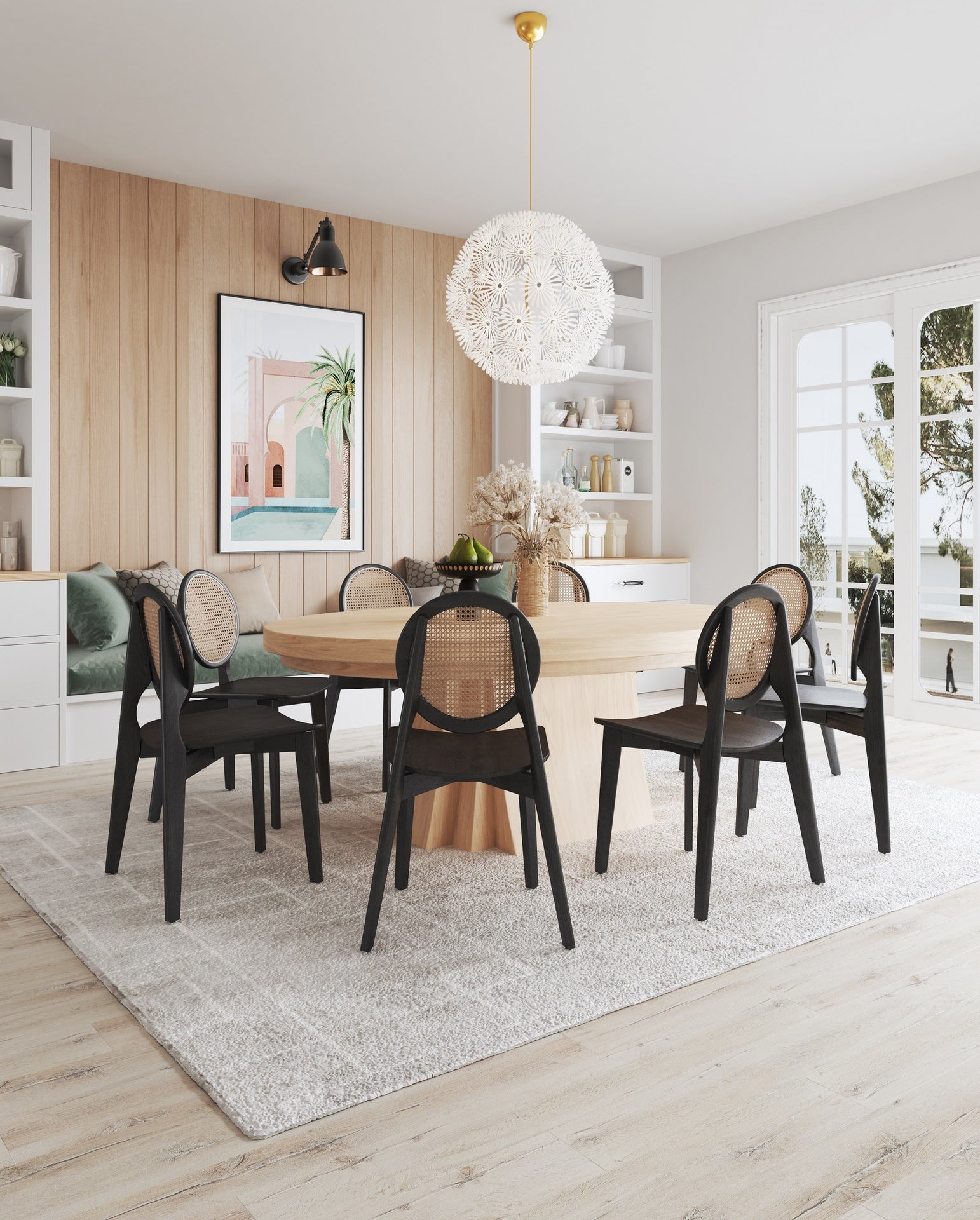 Dining Chair - Set of 2 in Black and Natural