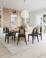 Dining Chair - Set of 2 in Black and Natural
