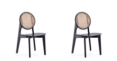 Dining Chair - Set of 2 in Black and Natural