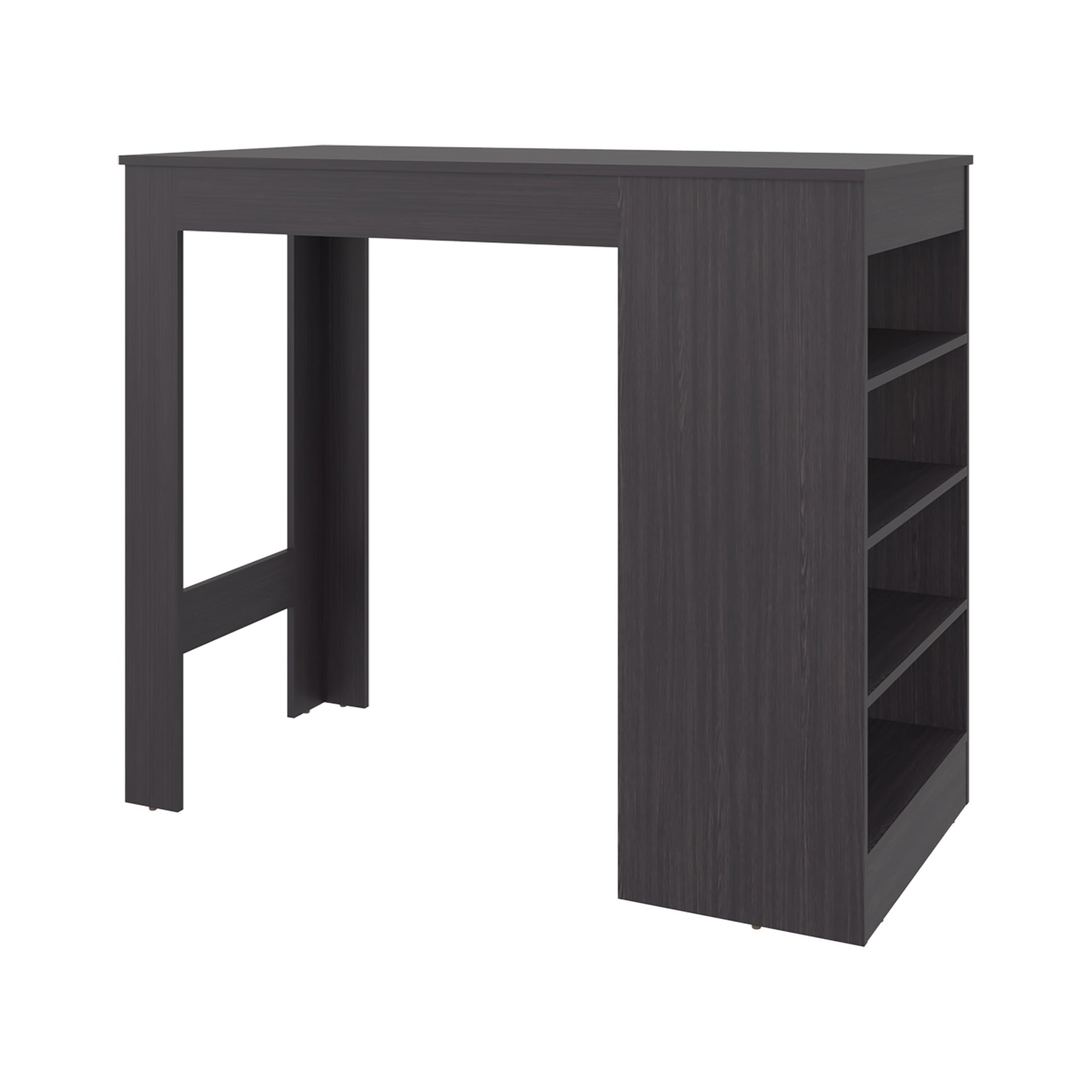 Kitchen Island, 4 Shelves, Black Wengue