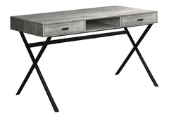 Computer Desk, Home Office, Laptop, Storage Drawers, 48"l, Work, Grey Laminate, Black Metal, Contemporary, Modern