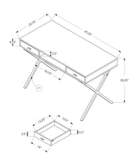 Computer Desk, Home Office, Laptop, Storage Drawers, 48"l, Work, Grey Laminate, Black Metal, Contemporary, Modern