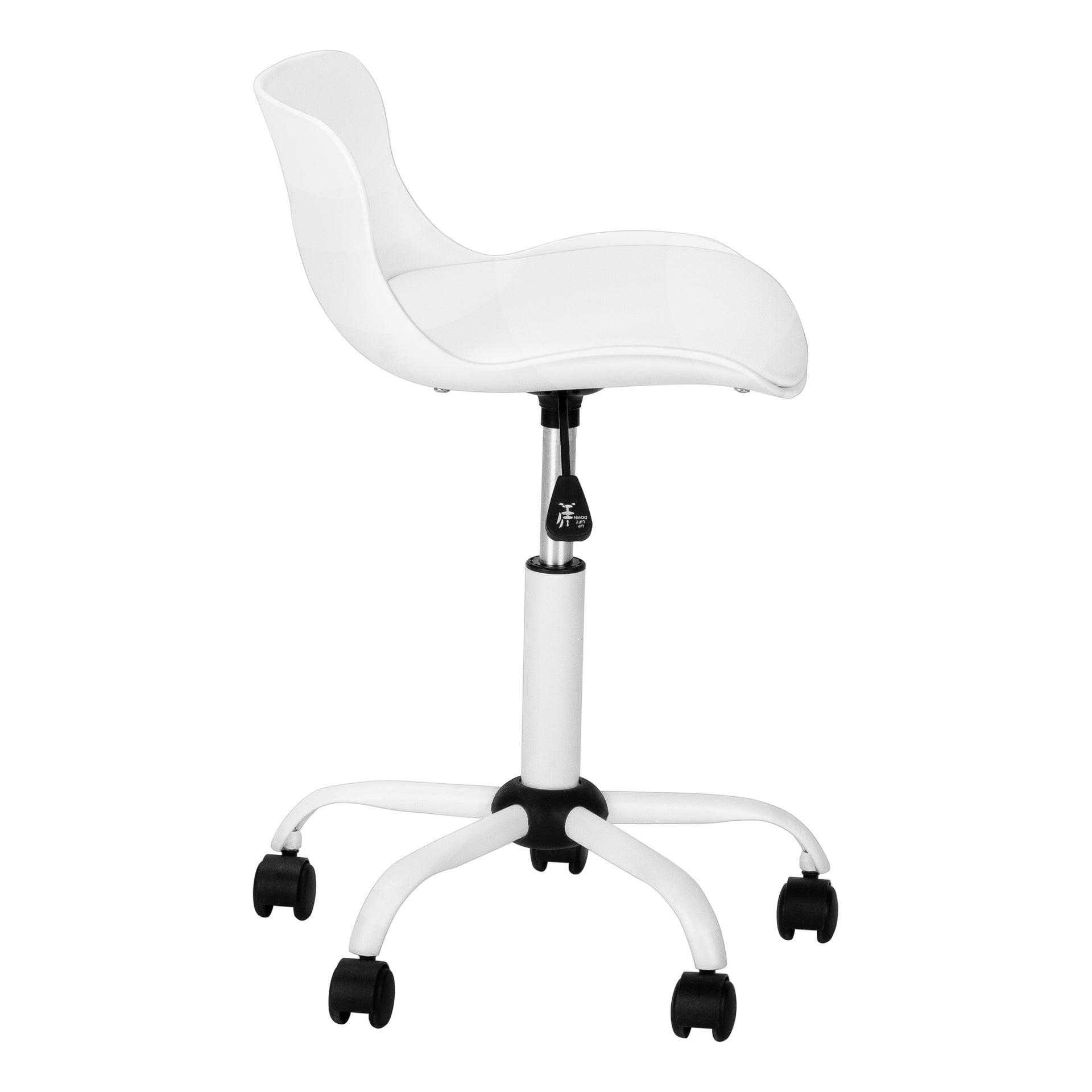 Office Chair, Adjustable Height, Swivel, Ergonomic, Computer Desk, Work, Juvenile, White Leather Look, White Metal, Contemporary, Modern