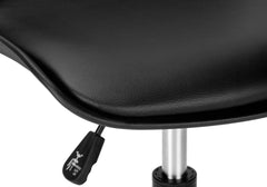 Office Chair, Adjustable Height, Swivel, Ergonomic, Computer Desk, Work, Juvenile, Black Leather Look, White Metal, Contemporary, Modern