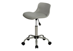 Office Chair, Adjustable Height, Swivel, Ergonomic, Computer Desk, Work, Juvenile, Grey Leather Look, Grey Metal, Contemporary, Modern