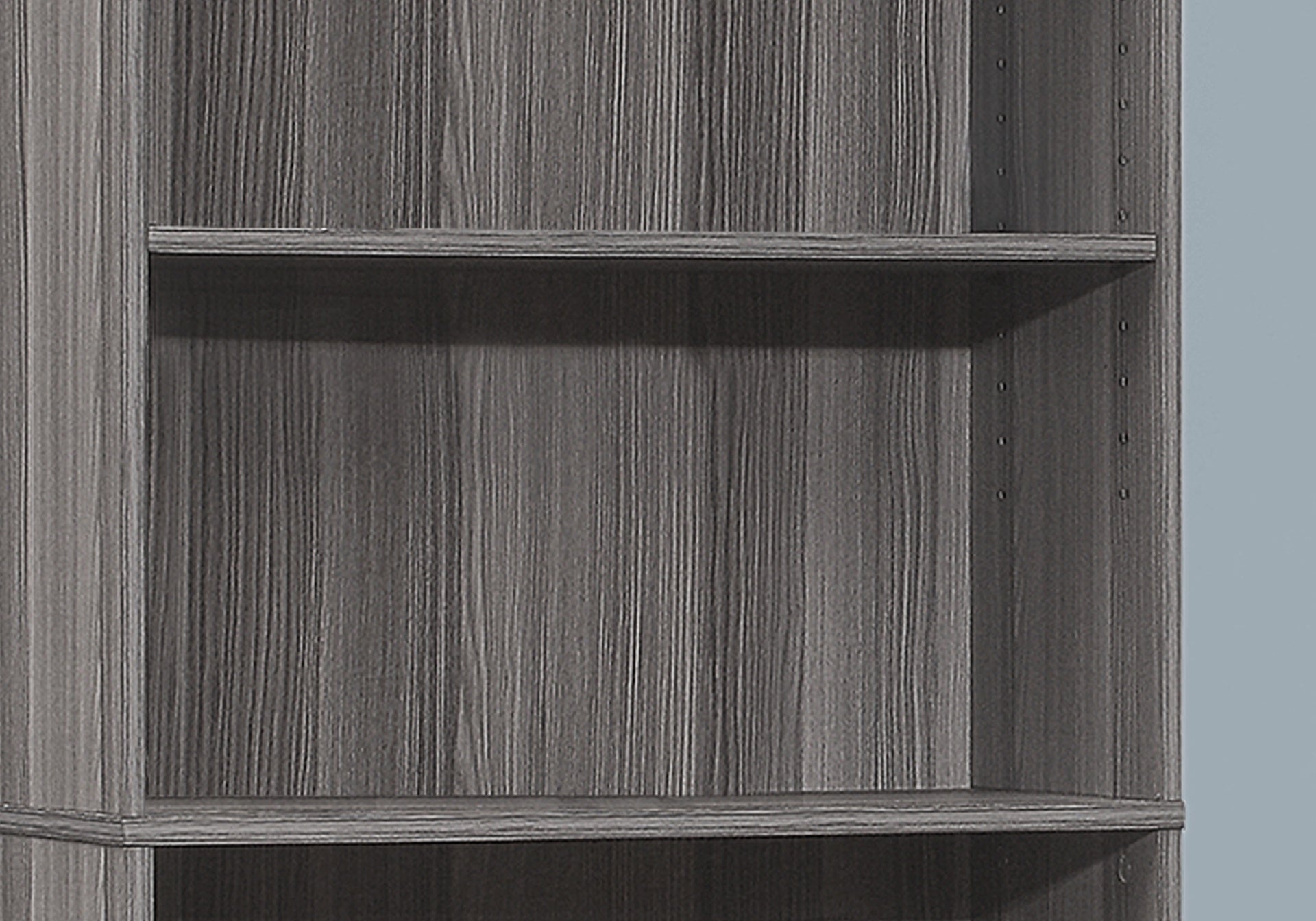 Bookshelf, Bookcase, 6 Tier, 72"h, Office, Bedroom, Grey Laminate, Transitional