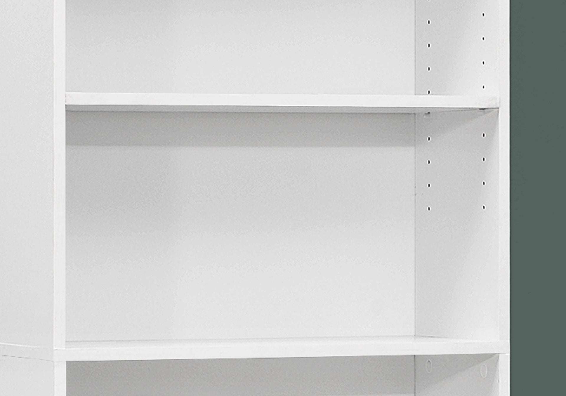 Bookshelf, Bookcase, 6 Tier, 72"h, Office, Bedroom, White Laminate, Transitional