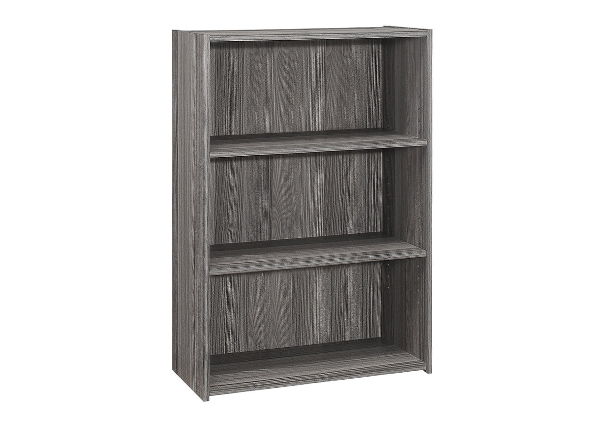 Bookshelf, Bookcase, 4 Tier, 36"h, Office, Bedroom, Grey Laminate, Transitional
