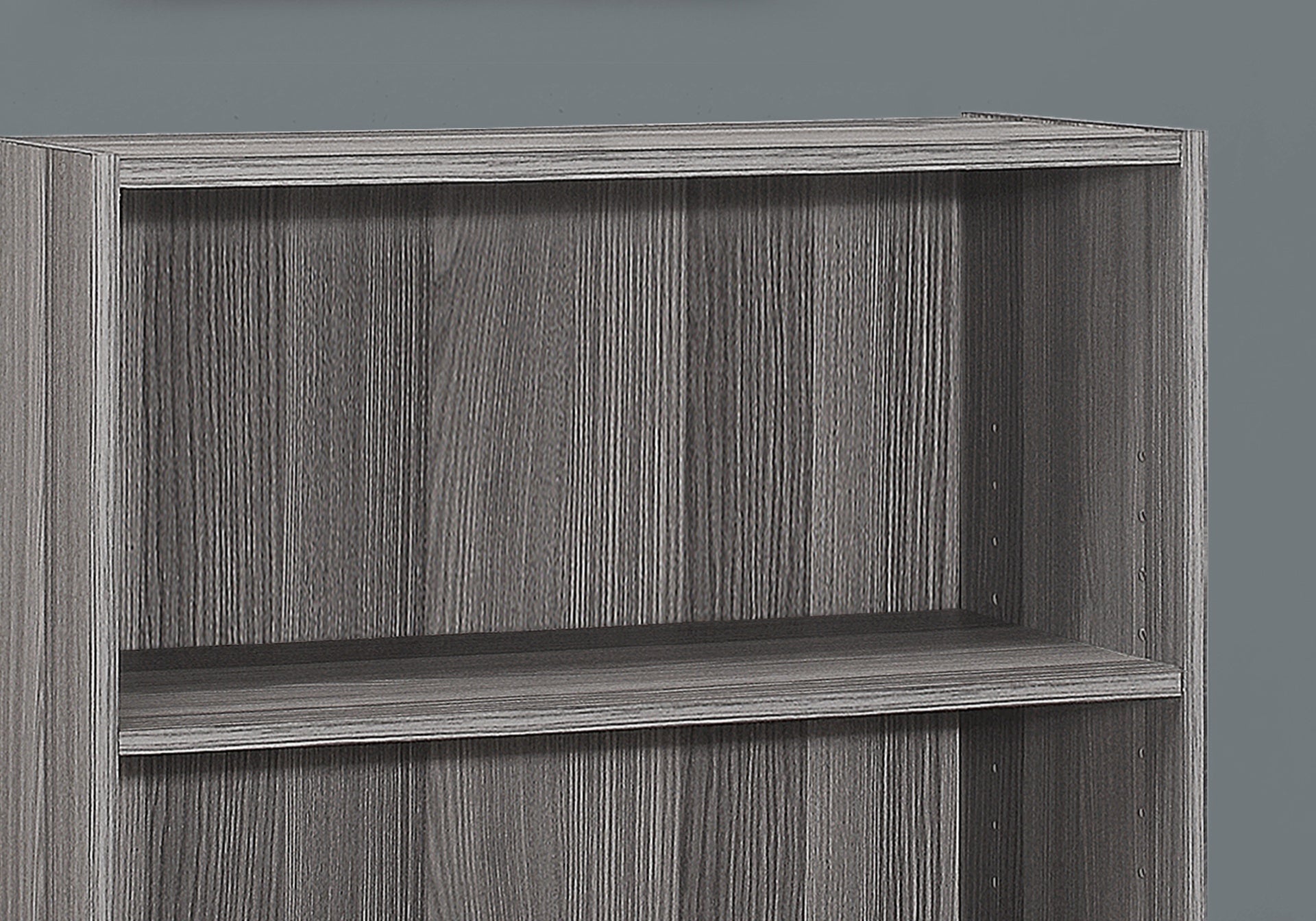 Bookshelf, Bookcase, 4 Tier, 36"h, Office, Bedroom, Grey Laminate, Transitional