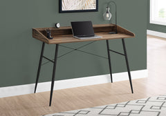 Computer Desk, Home Office, Laptop, Storage Shelves, 48"l, Work, Brown Laminate, Black Metal, Contemporary, Modern