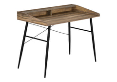 Computer Desk, Home Office, Laptop, Storage Shelves, 48"l, Work, Brown Laminate, Black Metal, Contemporary, Modern