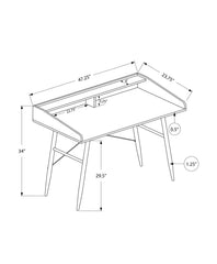 Computer Desk, Home Office, Laptop, Storage Shelves, 48"l, Work, Grey Stone Look Laminate, Black Metal, Contemporary, Modern