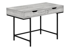 Computer Desk, Home Office, Laptop, Storage Drawers, 48"l, Work, Grey Laminate, Black Metal, Contemporary, Modern