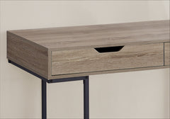 Computer Desk, Home Office, Laptop, Storage Drawers, 48"l, Work, Brown Laminate, Black Metal, Contemporary, Modern