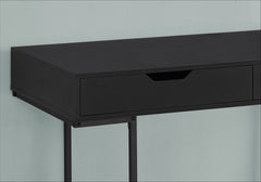 Computer Desk, Home Office, Laptop, Storage Drawers, 48"l, Work, Black Laminate, Black Metal, Contemporary, Modern