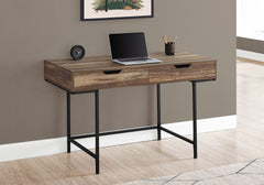 Computer Desk, Home Office, Laptop, Storage Drawers, 48"l, Work, Brown Laminate, Black Metal, Contemporary, Modern