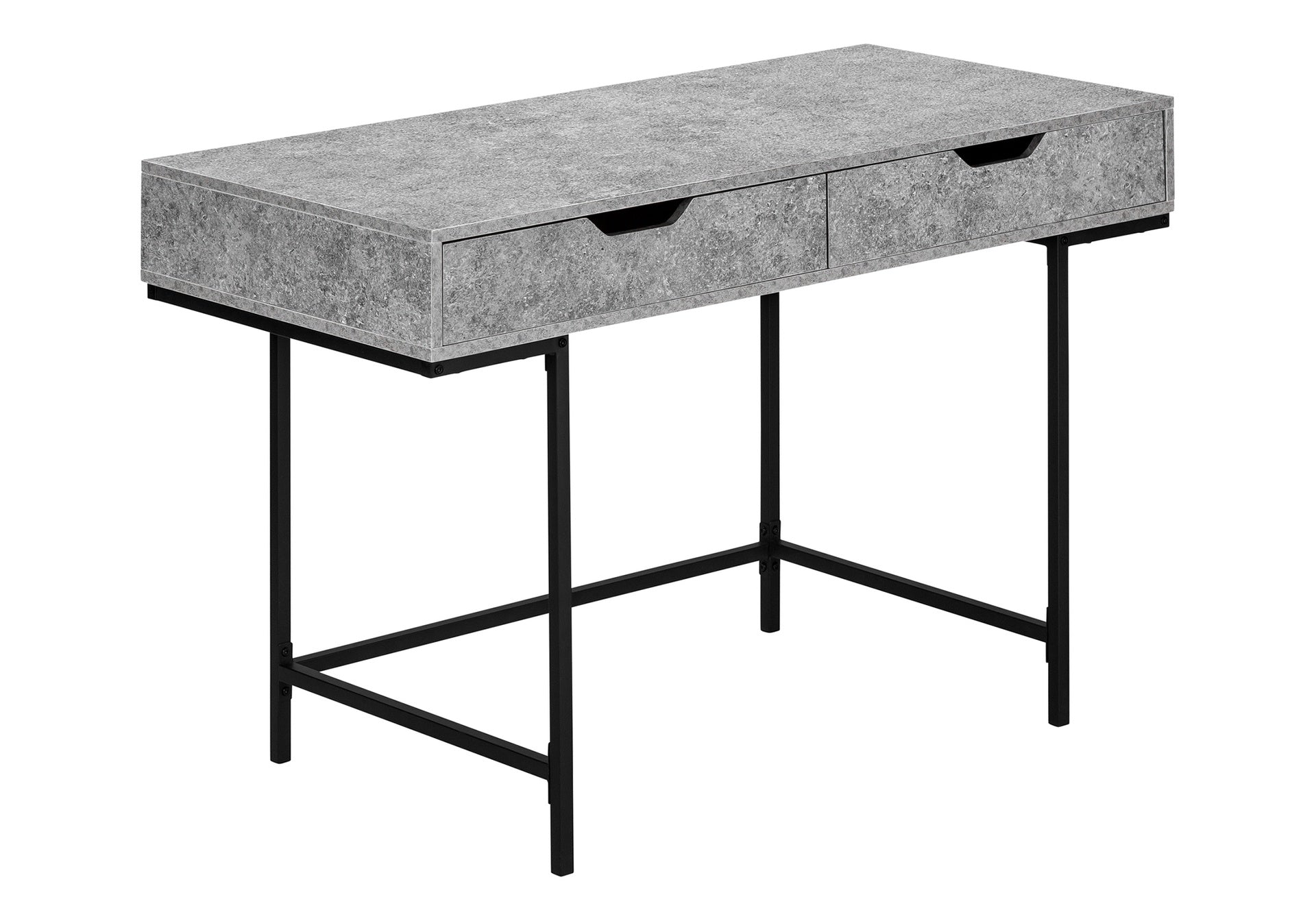 Computer Desk, Home Office, Laptop, Storage Drawers, 48"l, Work, Grey Laminate, Black Metal, Contemporary, Modern