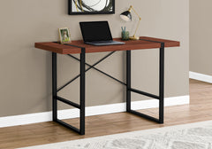 Computer Desk, Home Office, Laptop, 48"l, Work, Brown Laminate, Black Metal, Contemporary, Modern