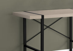 Computer Desk, Home Office, Laptop, 48"l, Work, Beige Laminate, Black Metal, Contemporary, Modern