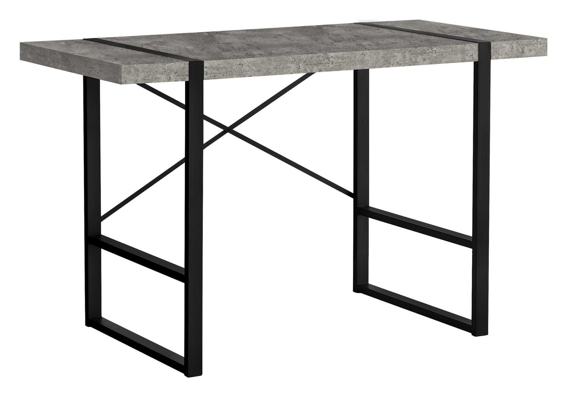 Computer Desk, Home Office, Laptop, 48"l, Work, Grey Laminate, Black Metal, Contemporary, Modern