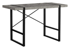 Computer Desk, Home Office, Laptop, 48"l, Work, Grey Laminate, Black Metal, Contemporary, Modern