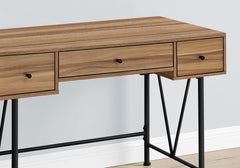 Computer Desk, Home Office, Laptop, Storage Drawers, 48"l, Work, Brown Laminate, Black Metal, Transitional