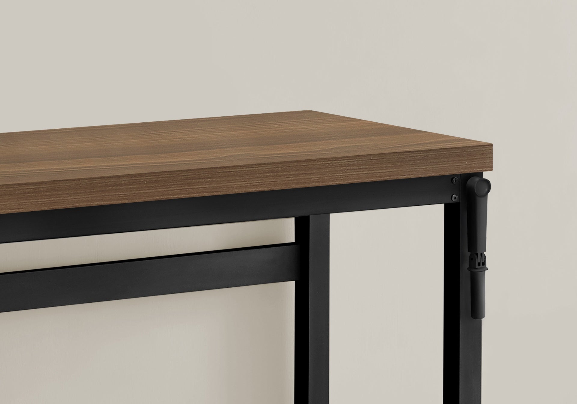 Computer Desk, Home Office, Standing, Adjustable, 48"l, Work, Laptop, Walnut Laminate, Black Metal, Contemporary, Modern