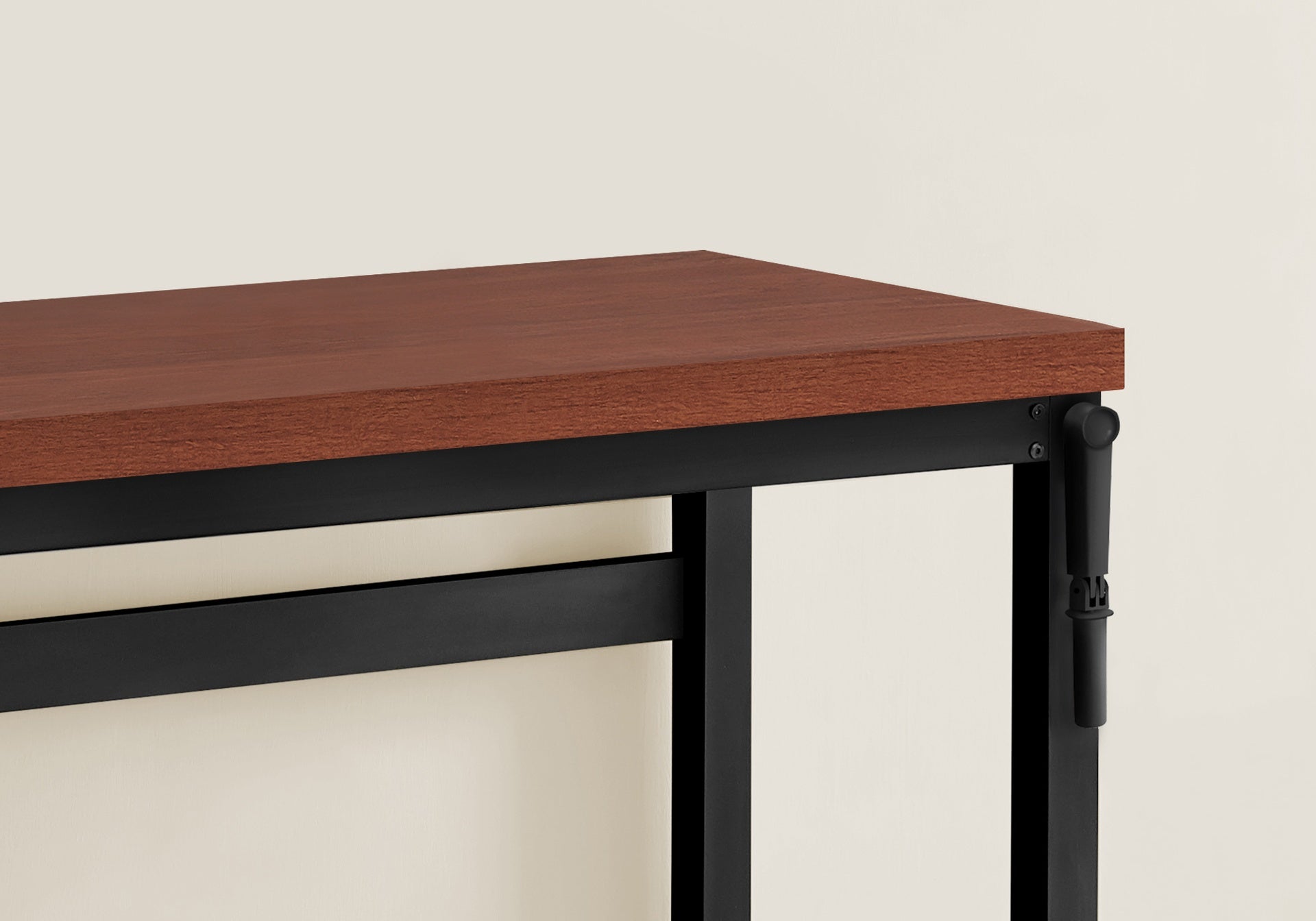 Computer Desk, Home Office, Standing, Adjustable, 48"l, Work, Laptop, Brown Laminate, Black Metal, Contemporary, Modern