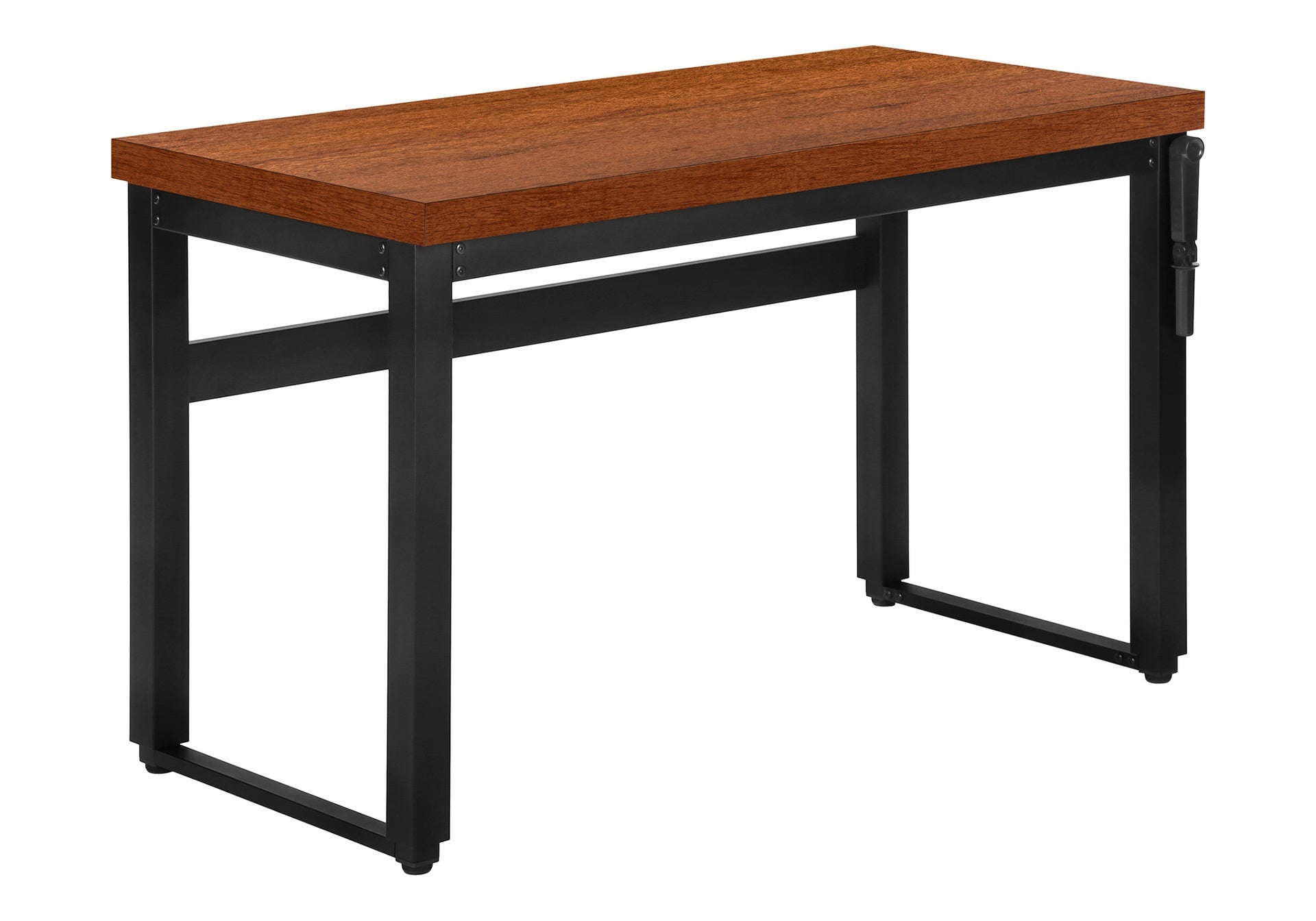 Computer Desk, Home Office, Standing, Adjustable, 48"l, Work, Laptop, Brown Laminate, Black Metal, Contemporary, Modern