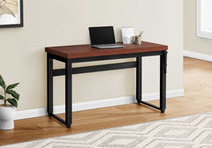 Computer Desk, Home Office, Standing, Adjustable, 48"l, Work, Laptop, Brown Laminate, Black Metal, Contemporary, Modern
