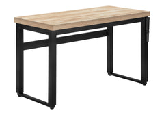 Computer Desk, Home Office, Standing, Adjustable, 48"l, Work, Laptop, Natural Laminate, Black Metal, Contemporary, Modern