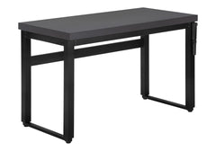 Computer Desk, Home Office, Standing, Adjustable, 48"l, Work, Laptop, Grey Laminate, Black Metal, Contemporary, Modern