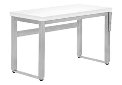 Computer Desk, Home Office, Standing, Adjustable, 48"l, Work, Laptop, White Laminate, Grey Metal, Contemporary, Modern
