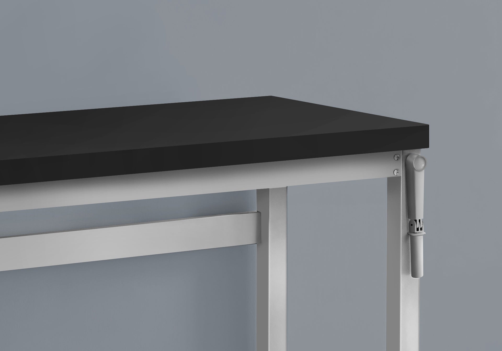 Computer Desk, Home Office, Standing, Adjustable, 48"l, Work, Laptop, Black Laminate, Grey Metal, Contemporary, Modern
