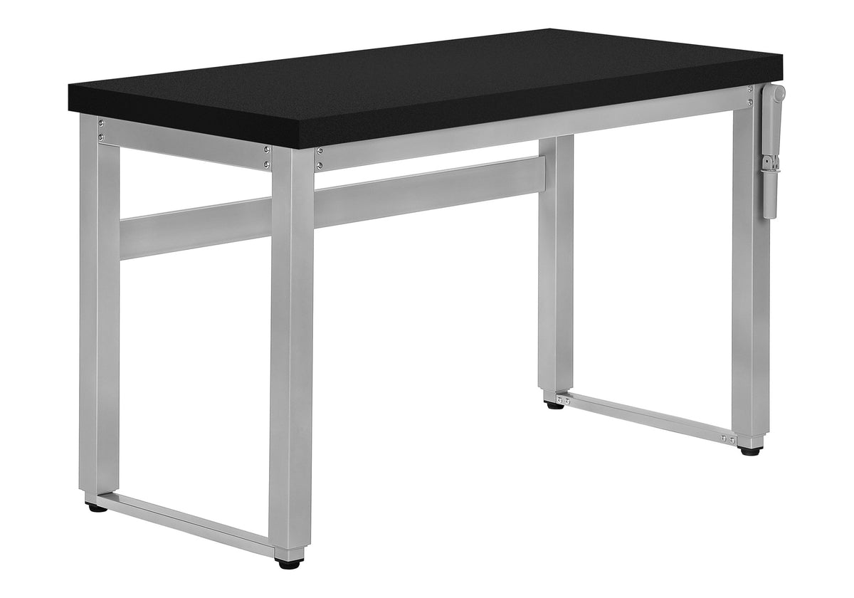 Computer Desk, Home Office, Standing, Adjustable, 48"l, Work, Laptop, Black Laminate, Grey Metal, Contemporary, Modern