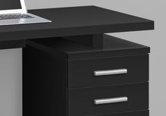 Computer Desk, Home Office, Laptop, Left, Right Set-up, Storage Drawers, 48"l, Work, Black Laminate, Contemporary, Modern