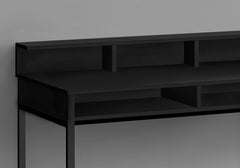 Computer Desk, Home Office, Standing, Storage Shelves, 48"l, Work, Laptop, Black Laminate, Black Metal, Contemporary, Modern