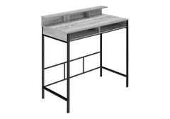 Computer Desk, Home Office, Standing, Storage Shelves, 48"l, Work, Laptop, Grey Laminate, Black Metal, Contemporary, Modern