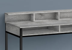 Computer Desk, Home Office, Standing, Storage Shelves, 48"l, Work, Laptop, Grey Laminate, Black Metal, Contemporary, Modern